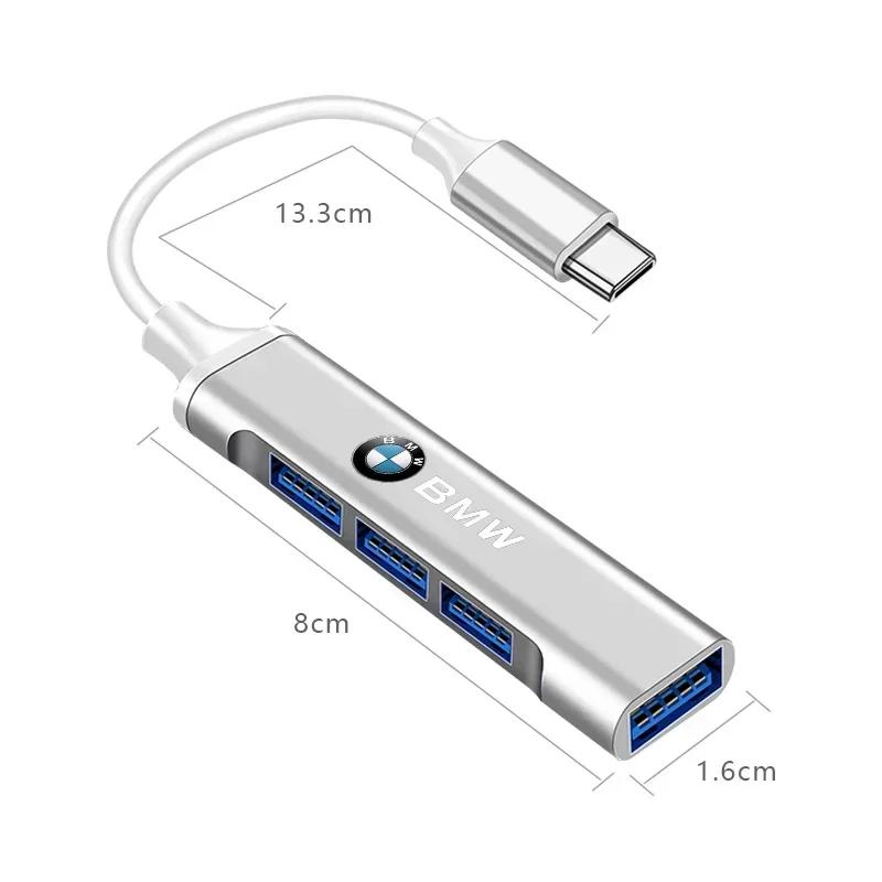 X4 X5 X6 For BMW 1Pcs Type-C Turn USB Adapter Multi Port Distributor Hub Car Accessories For BMW M4 M8 Series E39 E60 E61 F10 F1
