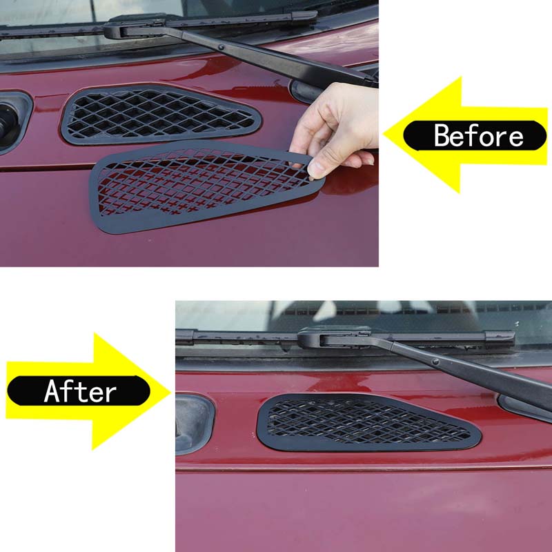 Stainless Steel Car Front Engine Hood Bonnet Vents Hood Air Outlet Trim Cover For Toyota FJ Cruiser 2007- Auto