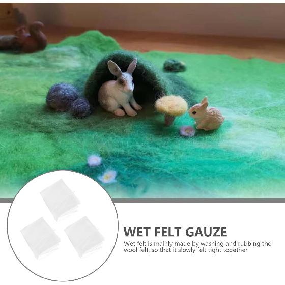 Wakauto Needle Felting Pad 3pcs White Wet Net Felting Handmade DIY Nylon Mesh Cloth Felt Needle Netting Felting Tool for Home Handwork Crafts