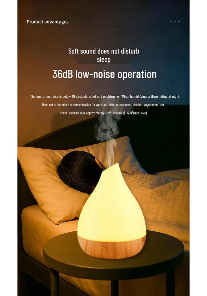 Silent Ultrasonic Wood Grain Aroma Diffuser & Humidifier for Moms & Babies