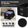 Foldable Hanging File Filing Box with Label Slot Fabric File Folder Organizer Box Portable Vinyl File Organizer Box with Lid