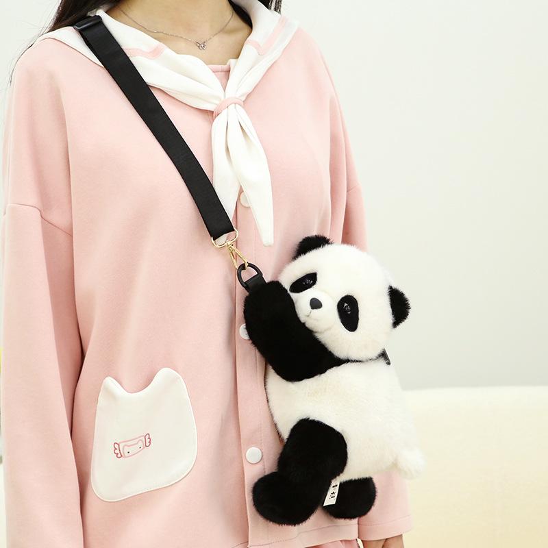 

Bag Head Crooked Raccoon Panda Cute Plush Dolls Toy Children Gifts Birthday белый