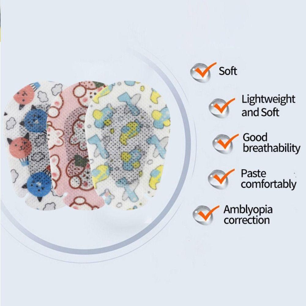 20Pcs Cartoon Pattern Kids Eye Patches Soft Vision Care Patch Amblyopia Eye Patches  for Girl Boy