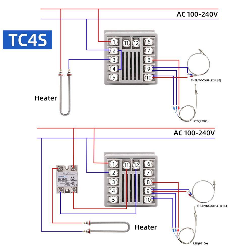 Professional TC4S TC4H TC4L TC4M Output Temperature Controller SSR Relay Digital PID Thermostat Dual Regulator