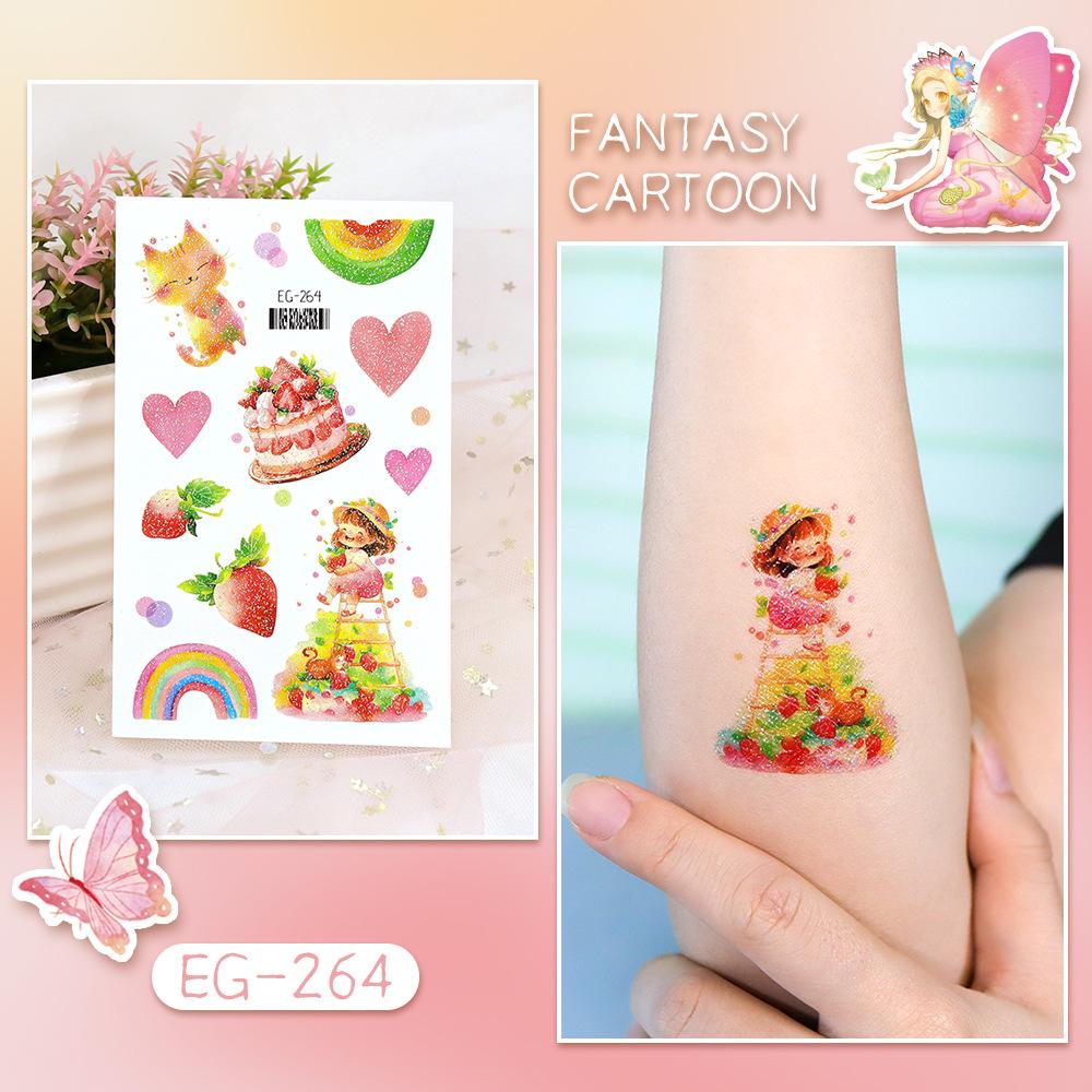 Rikaron Sparkle Dream Cartoon Unicorn & Animal Waterproof Temporary Tattoo Stickers for Kids 75x120mm