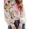 Women's 2024 Casual Loose Long Sleeve Shirt with European and American Print Design