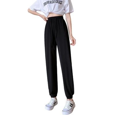 Ice Silk Sun Protection Leg Trousers for Women In Spring and Summer High Waist Cool Pants Thin Slim Bloomers UV-proof Casual Pants