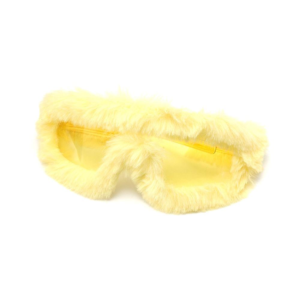 Soft Winter Sunglasses Furry Party Sunglasses Plush Sunglasses Winter Christmas Halloween Party