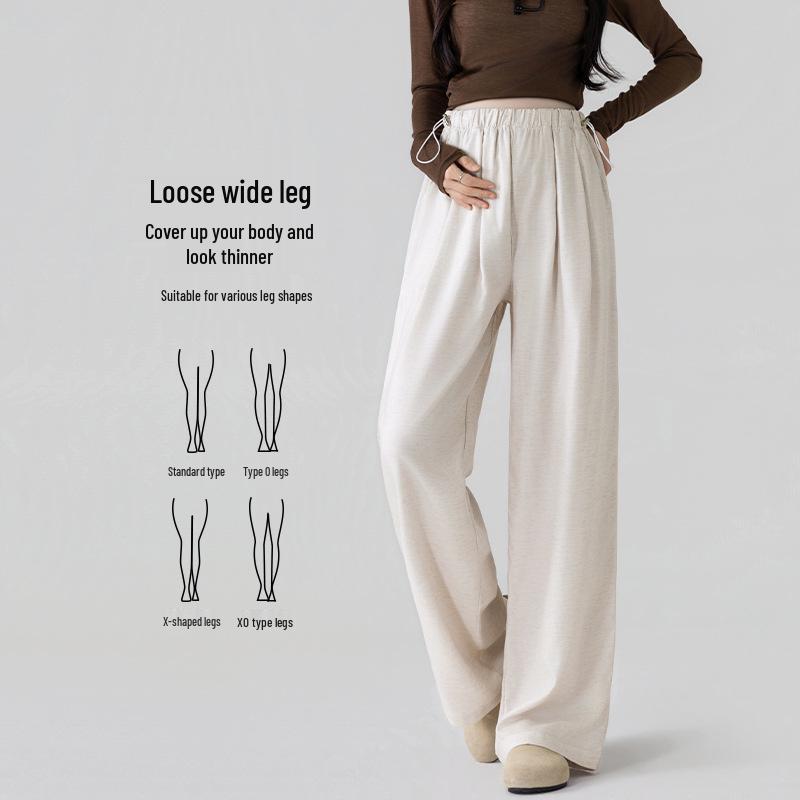 7208 Lyocell Tencel Linen Maternity Wide-Leg Drawstring Pants for Spring/Summer - Lightweight, Casual Style. XL