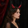Accesorios de Cuernos a Presión Diadema de Carnero de Halloween Tocado de Diablo Desmontable para Estética Oscura Cuernos de Demonio Fiesta de Carnaval Festival Cosplay