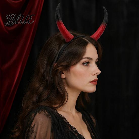 Accesorios de Cuernos a Presión Diadema de Carnero de Halloween Tocado de Diablo Desmontable para Estética Oscura Cuernos de Demonio Fiesta de Carnaval Festival Cosplay