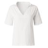 V-neck Cotton Linen Versatile Solid Color Women's Shirt