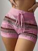 European-American Style Fashion Striped Knit Beach Shorts