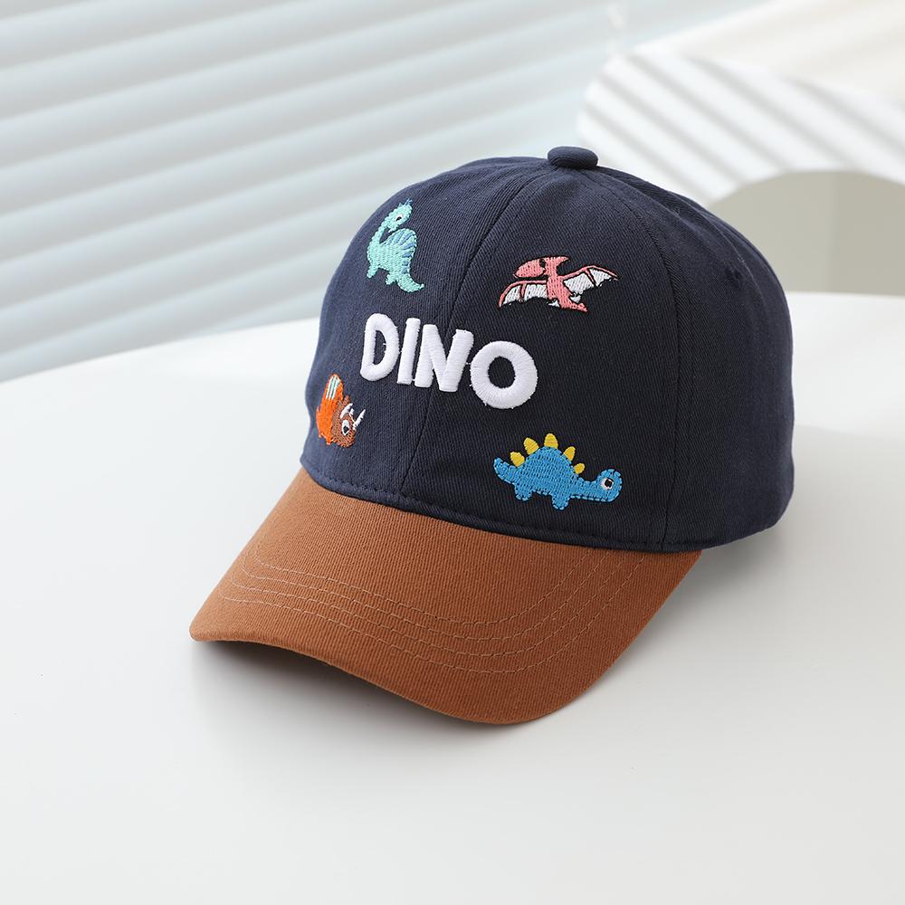 

Patchwork embroidered letter DINO cartoon pattern baseball cap for children - sweat-absorbing and breathable beanie hat One Size