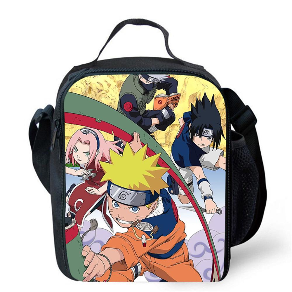 NARUTO Cartoon Anime Children's Picnic Bag,Kids Insulated Cooler Lunch Bags Cute Portable Lightweight,For Boys & Girls Age 4-10