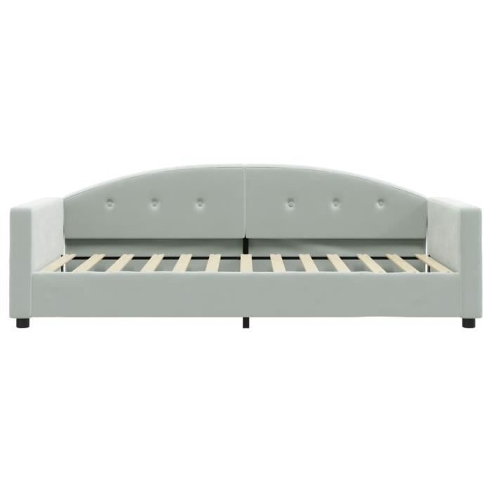 VidaXL Lit de repos gris clair 90x200 cm velours 354136