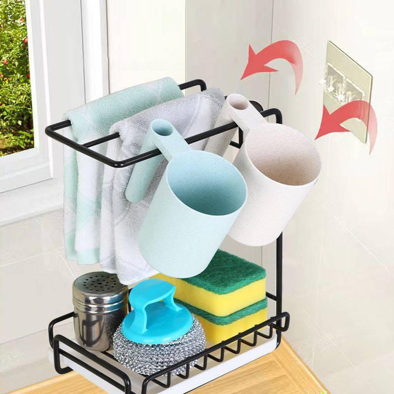 Wall-mounted Stainless Steel Shelf Designed for Kitchen Cloth Storage and Drying