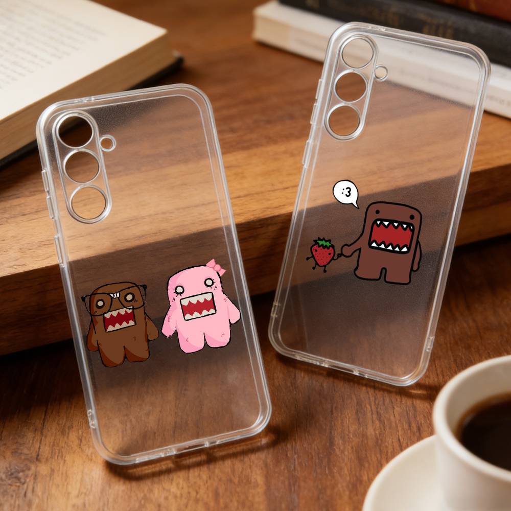 Cute D-Domo-kun-N Phone Case For Samsung S22,S24,S30,S10,S21,S25,S23,S10,PIus,Ultra,5G,FE,lite Transparent Shell