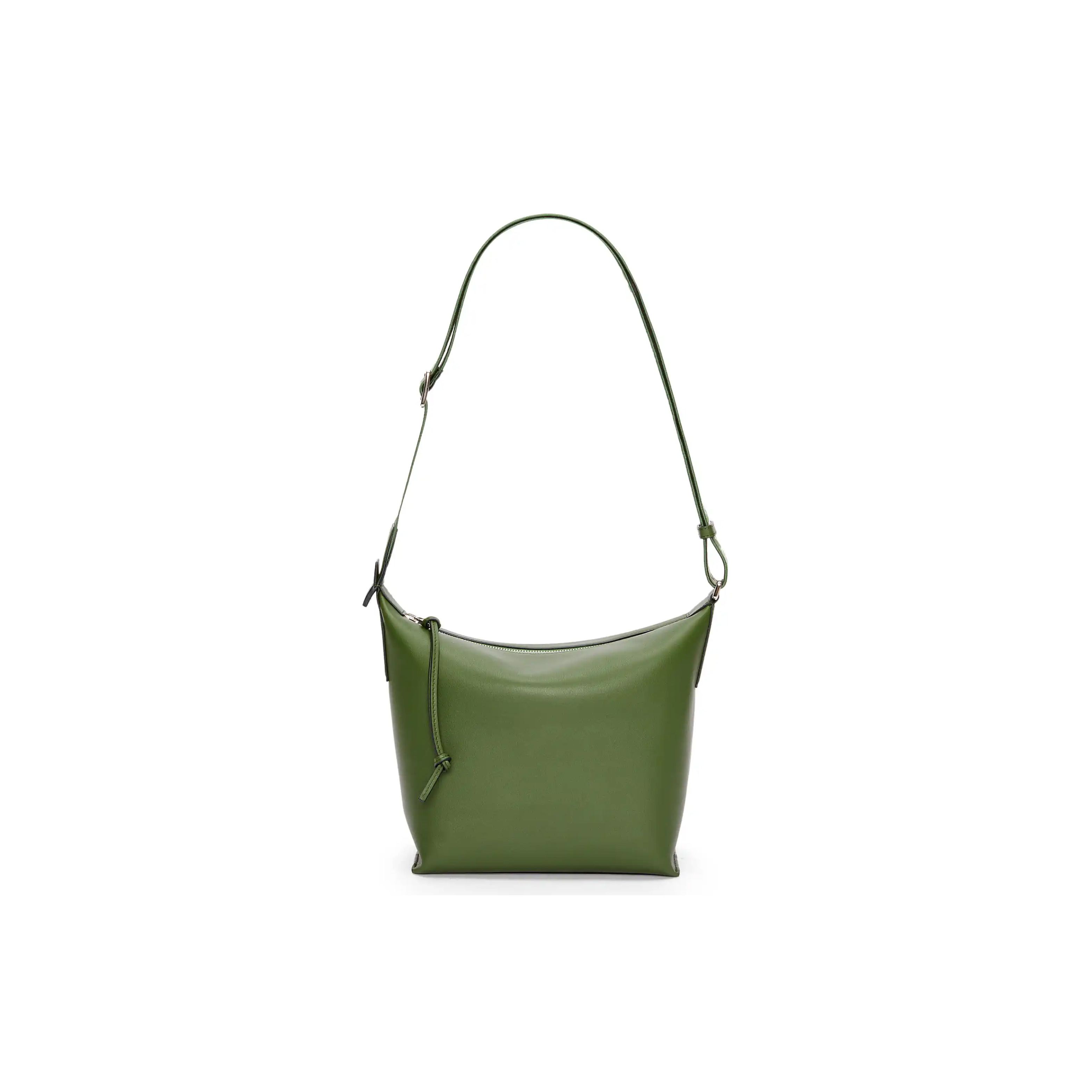 

Loewe Cubi Adjustable Shoulder Strap Zipper Closure Soft Smooth Cowhide Leather Shoulder Crossbody Bag Small Men Bags Hunter-Green B906Q63X01-4700 Basic Set (Bag+Dust Bag)