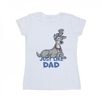 Camiseta feminina de algodão Lady And The Tramp Just Like Dad