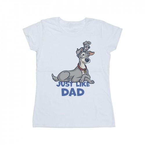 

Disney Womens/Ladies Lady And The Tramp Just Like Dad Cotton T-Shirt XXL білий