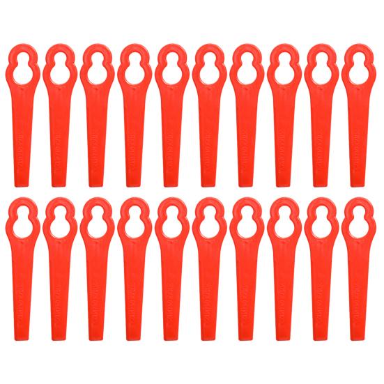 

20/50/100 шт. лезвий для газонокосилки, эргономичный дизайн, универсальная простая установка, комплект деталей для пластиковых лезвий для газонокосилки 20PCS красный