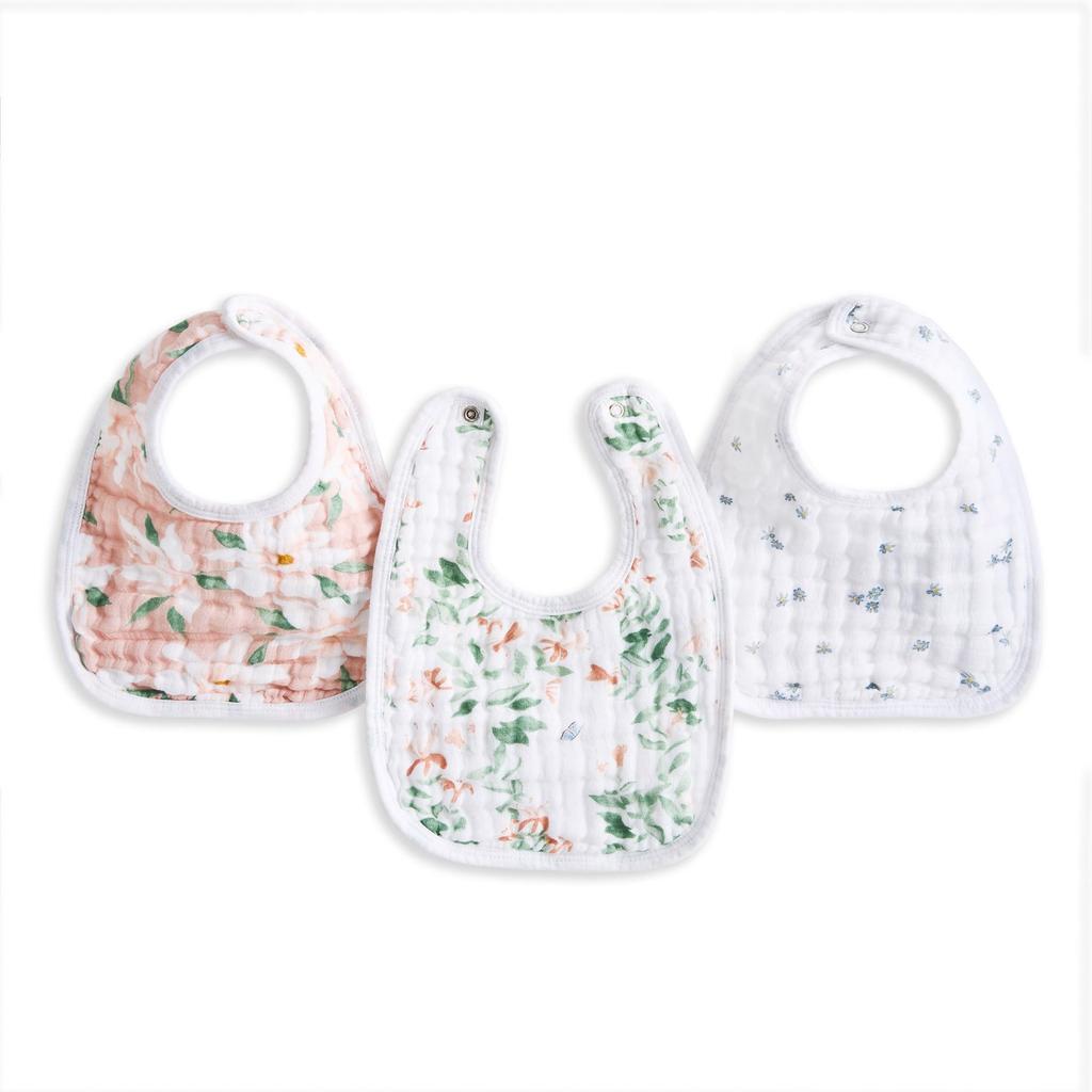aden anais essentials Snap Butterfly One + Bibs, Garden, Size, 3-Pack (BBADAEESNC30025)