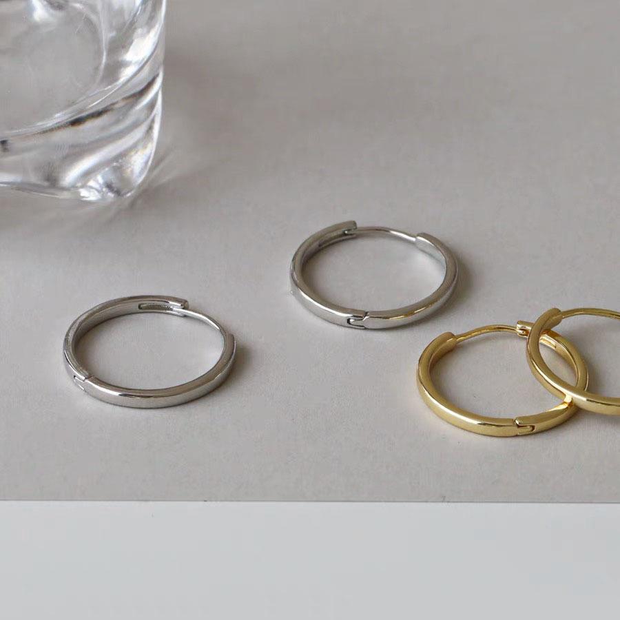 BF CLUB 925 Silver Earrings For Women Trendy Gold Circle Earring Jewelry Prevent Allergy Party Accessories