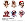 1/6Pcs Christmas Santa Hat Girl Hanging Decoration Holiday Party Winter Xmas Tree 2D Flat Acrylic Cartoon Angel Fairy Hanging Ornament