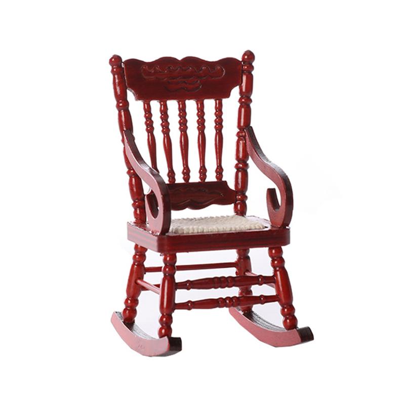 

Миниатюрная деревянная модель мебели-качалки для кукольного домика масштаба 1/12