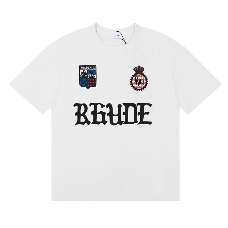 RHUDE Sunset Graphic T-Shirt Men Women Loose Fit Short Sleeve Tee Casual Streetwear