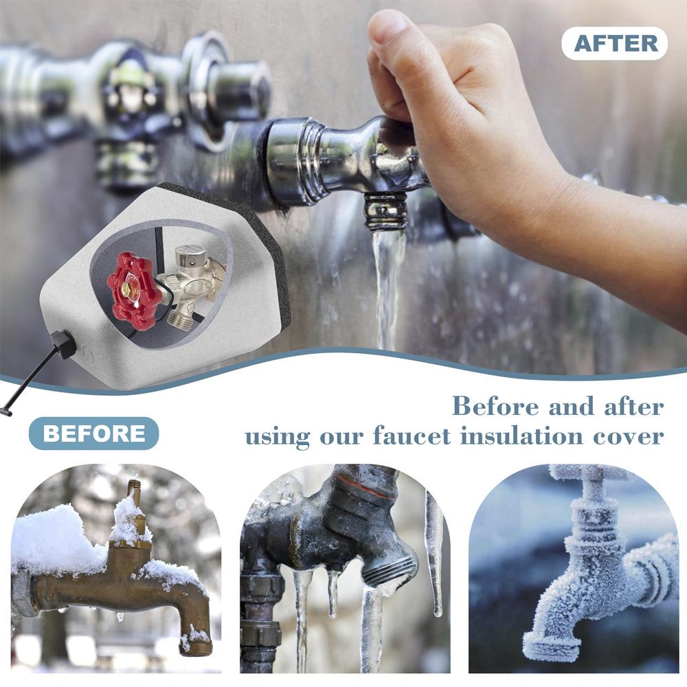 Outdoor Faucet Cover Foam Insulated Freeze Protection Tap Cover Winter Anti Freeze Waterproof Faucet Protector
