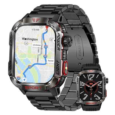 2025 600mAh Battery Rechargeable Smart Watch Men For All Smartphone Connections With LED Flashlight Waterproof Smartwatch Sports