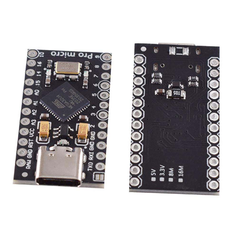 ATmega32U4 Micro USB/Type-C Pro Micro Board with 2 Row Pin Header Pro Micro Module TYPE-C USB Board 16MHz for Leonardo USB Board