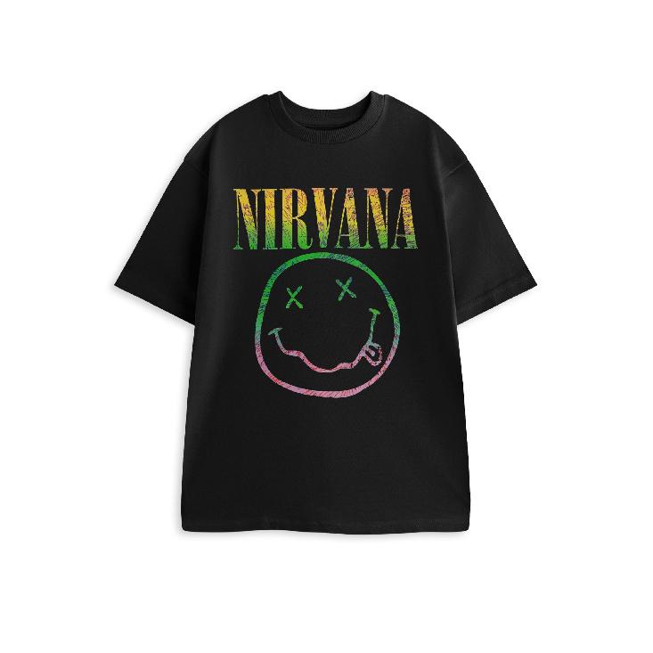 Nirvana Unisex Black Short Sleeved Graphic Tee | Classic Crew Neck T-Shirt with Band Print | Music Themed Everyday Wear | Men S & Women S Top | S чёрный