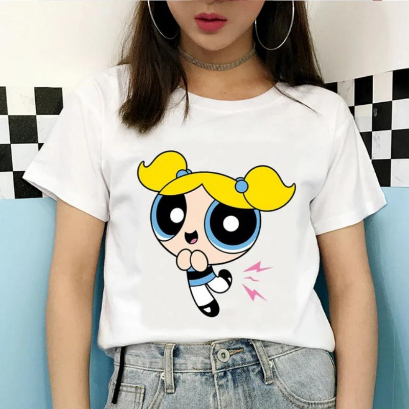 Kawaii The Powerpuff Girls Cartoon Graphic T Shirts Shirt Gift Tshirt Men Women Unisex Tee Short Sleeve Clothes Summer Y2k Tops