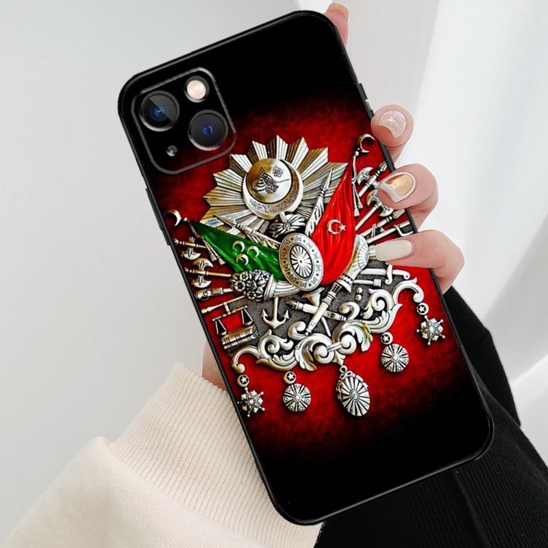 Ottoman Empire Coat Of Arms Phone Case For iPhone 11 12 13 14 15 16 Pro Max Mini X XR XS Max Plus Cover Funda