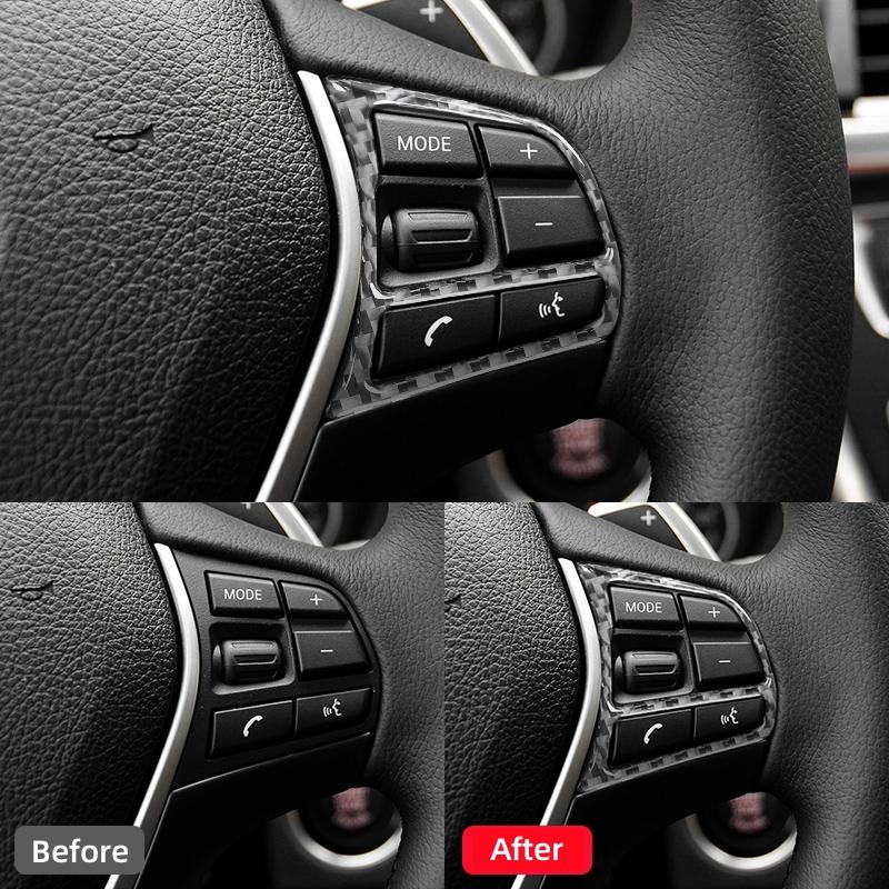 Carbon Fiber for BMW 1 Series F20 F21 2012-2018 Interior Accessories Car Steering Wheel Button Trim Frame Decoration Stickers