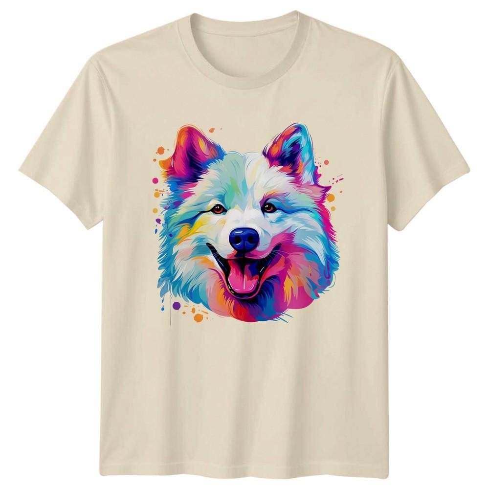 Colorful Samoyed TShirt Dog Lover Pet Owner Gift For Him And Her