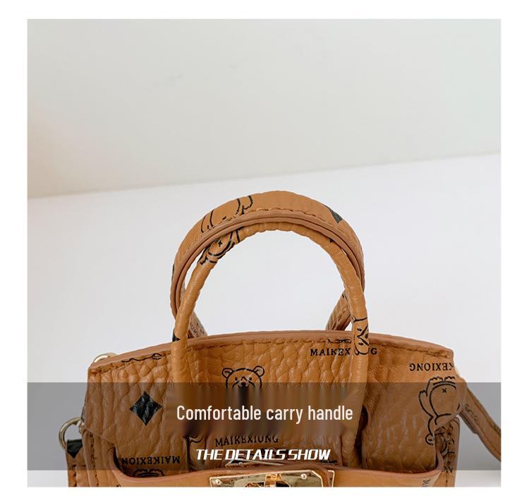 Korean Style Cartoon Bear Kids' Shoulder Bag - Cute Print Handbag & Coin Purse