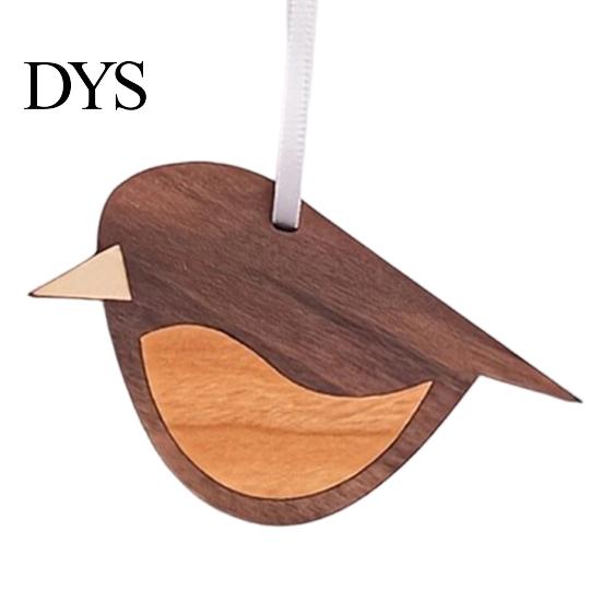 Layered Wood Bird Design 3 Pcs Wooden Ornaments Rustic Boho Wall Hanging Decor Window with Rope for Farmhouse Indoor Home Tree Palm-sized Ornament