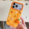 Für iPhone 17 Pro Silikonhülle Niedlicher Orangenförmiger Anhänger Stoßfeste Handy-Rückseite