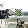 Houndstooth Black Gold Powder Geometric Print Pillow Letter Cushion Soft Sofa Cushion Bed Tatami Cushion Cover