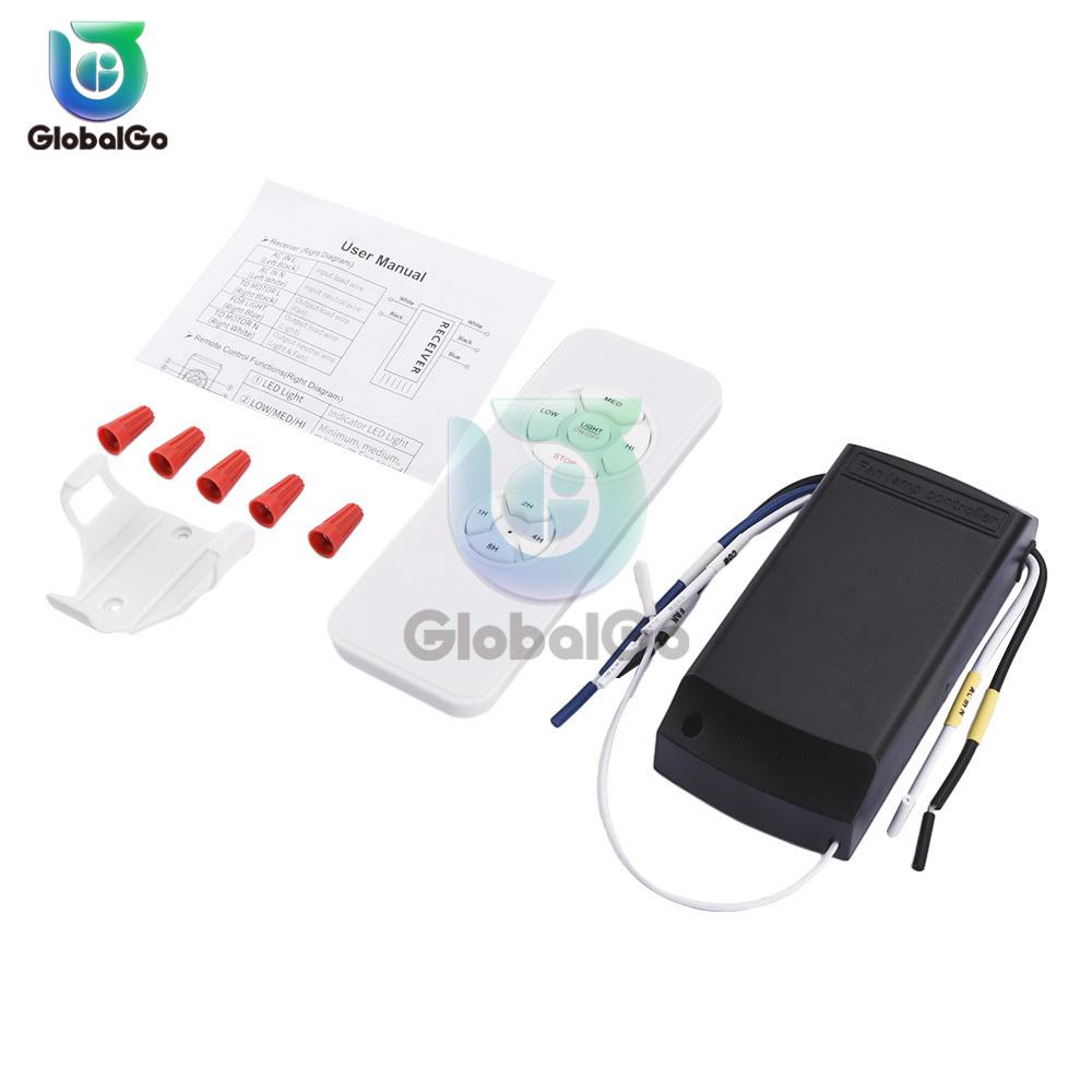 Kit Universal Telecomandă pentru Lampă Ventilator de Tavan AC 110-240V Comutator cu Control prin Temporizare Viteză Reglată Transmițător Receptor