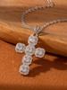 S925 Sterling Silver Diamond Cross Choker Necklace - Showerproof, American Hip Hop Style