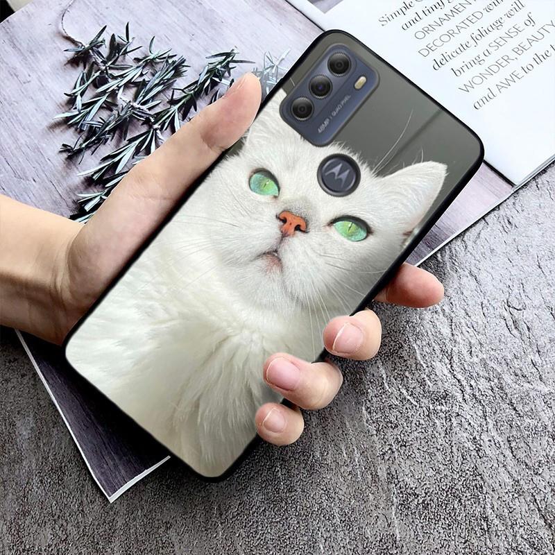 

Fun Cute Cat With Green Eyes Case For Motorola G85 G55 G05 G14 G75 G31 G50 G10 G20 G30 G60 G13 G32 G84 G54 G53 G72 G24 Power Moto G32