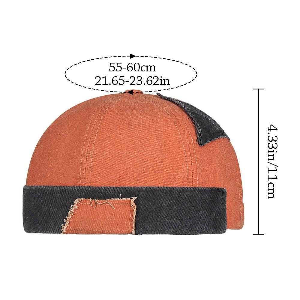 Fashion Hip Hop Beanie Street Hat Cotton Adjustable Brimless Docker Cap Solid Color Washed Denim Skullcap for Men Women