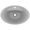 VidaXL Lavabo Ovale à Trop-plein Vasque à Poser de Toilette Lave-mains de Salle de Bain Salle Cosmétique Intérieur Gris 146938