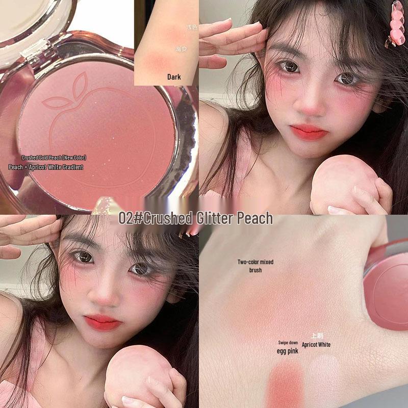 

KeKeMood Peach & Purple Gradient Blush - Matte, Versatile, Natural No-Makeup Look, Whitening Effect k634