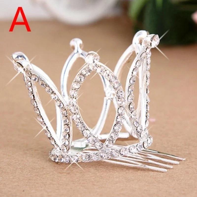 Kids Girls Glitter Crystal Rhinestone Twinkle Princess Crown Tiara Flower Girl Wedding Birthday Prom Hair Accessories Wholesale